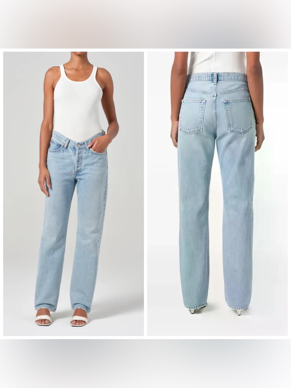Agolde‎ V Waist Kelly Jeans Straight Leg In Replica Blue Size 27